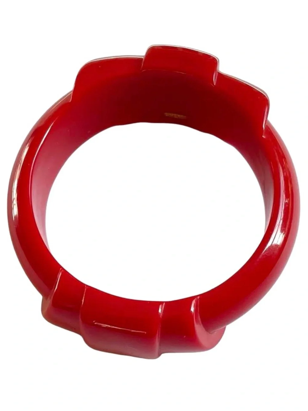 Vintage 1980s Signed Monet Carved Lucite Bow Bangle Bracelet